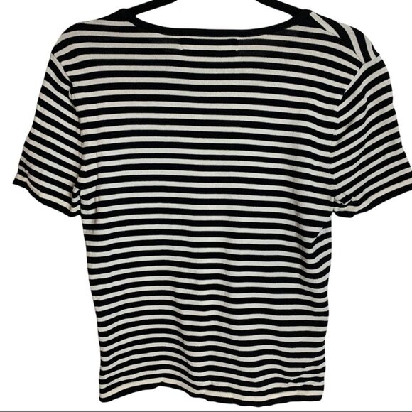 Kasper Beetlejuice Women’s Black & White  Striped Shirt Size 6 Halloween Jail - Picture 2 of 8